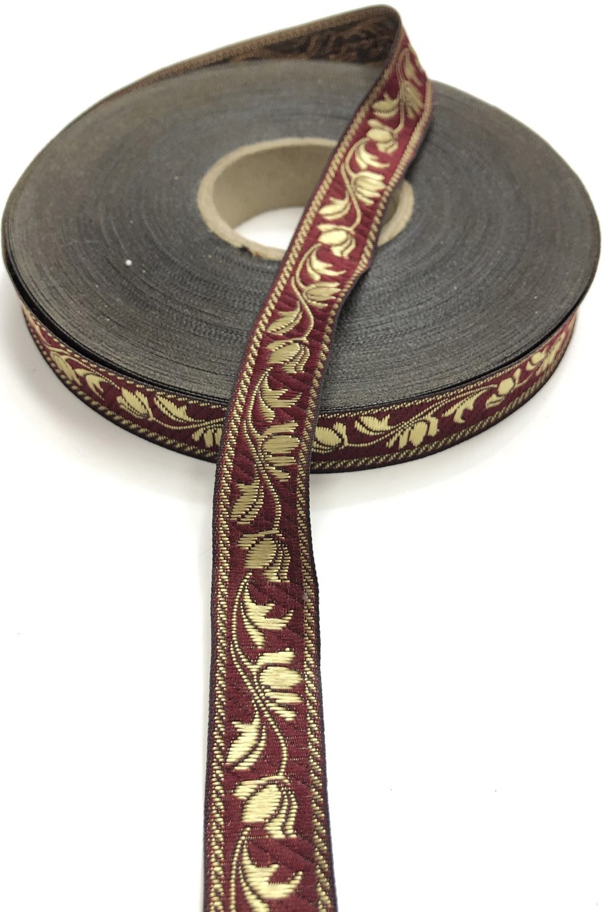 Desenli Bordo Baskılı Kurdele 2 cm