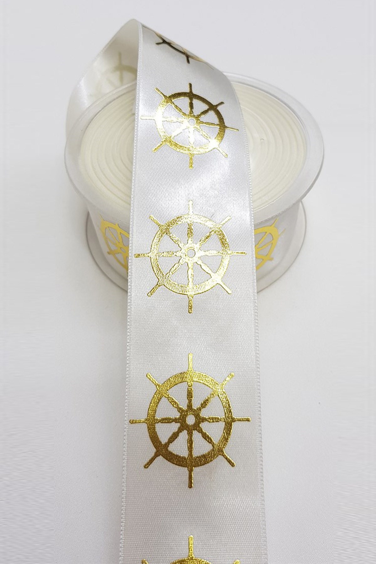Dümen Gold Varaklı Saten Kurdele 4Cm