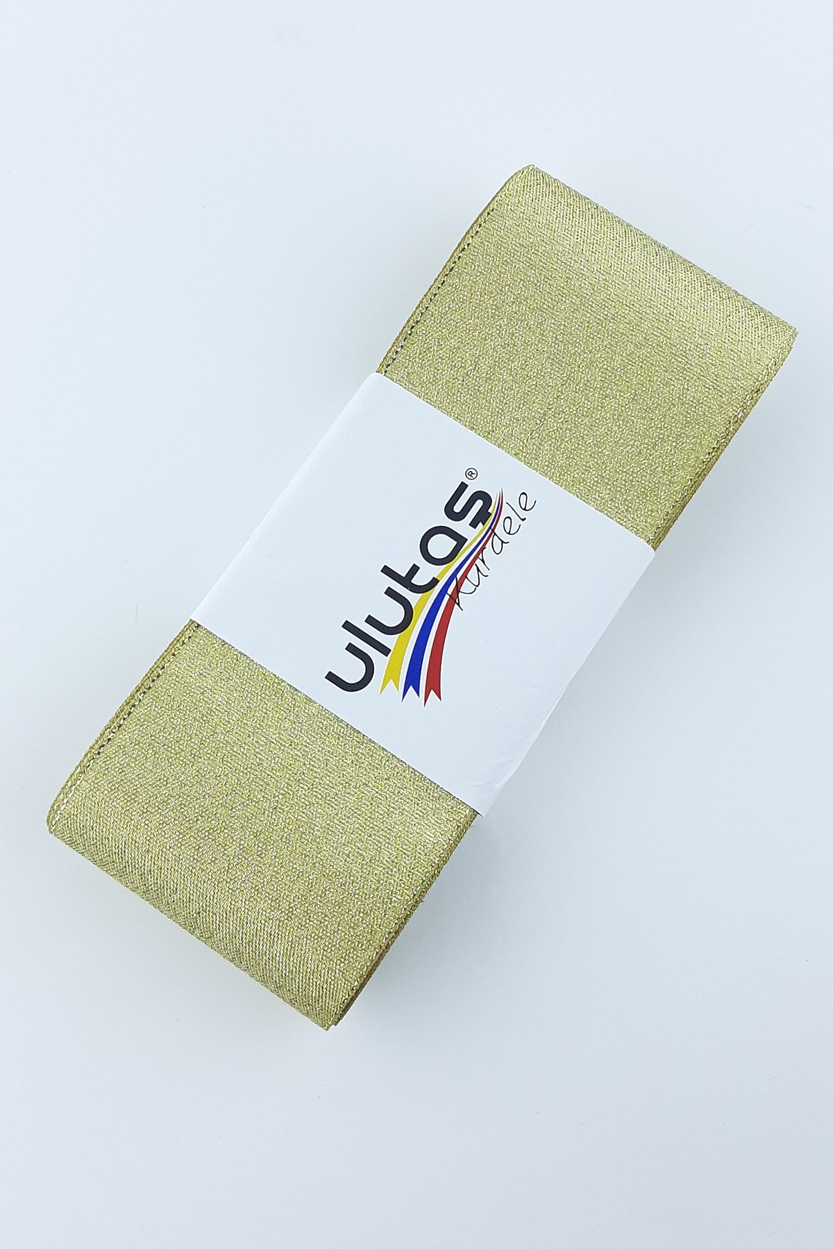 Gold Simli Saten Kurdele 6 cm 10 Mt
