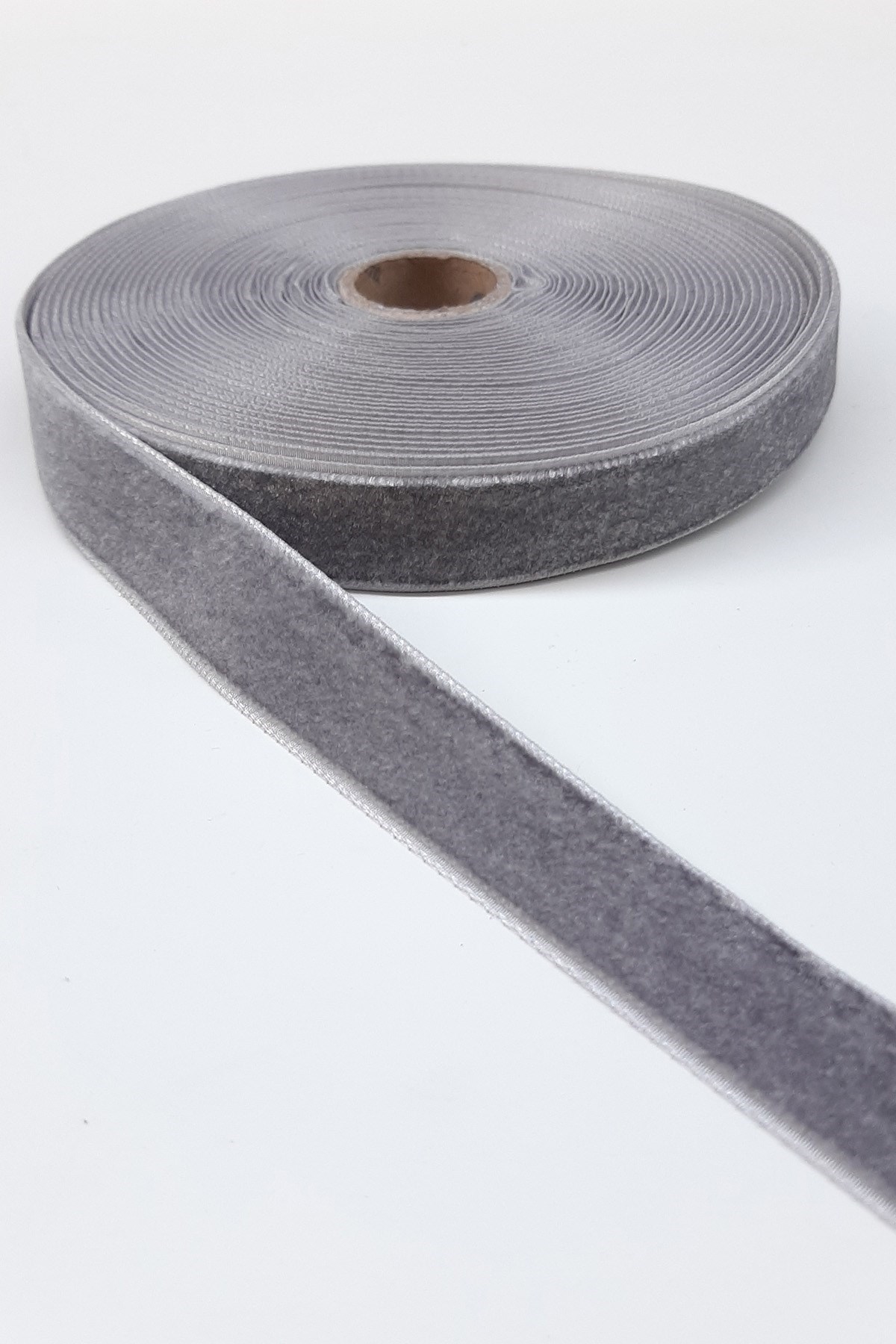 Gri Kadife Kurdele 2 Cm