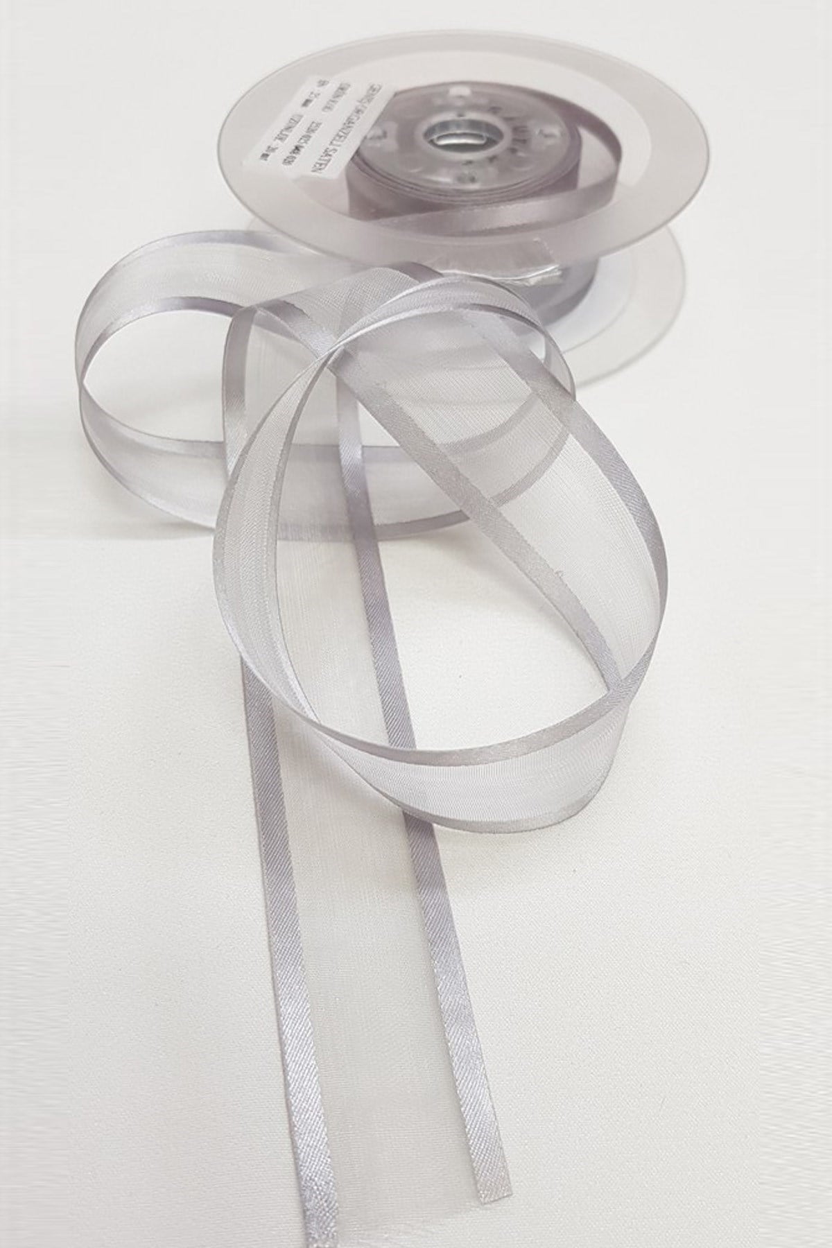 Gri Organze Saten Kurdele 2,5Cm