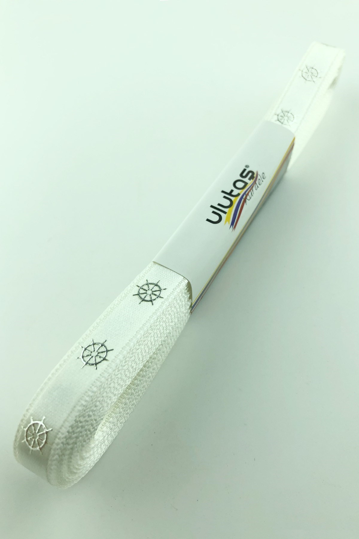 Gümüş Dümen Varak Baskılı Saten Kurdele 1 cm