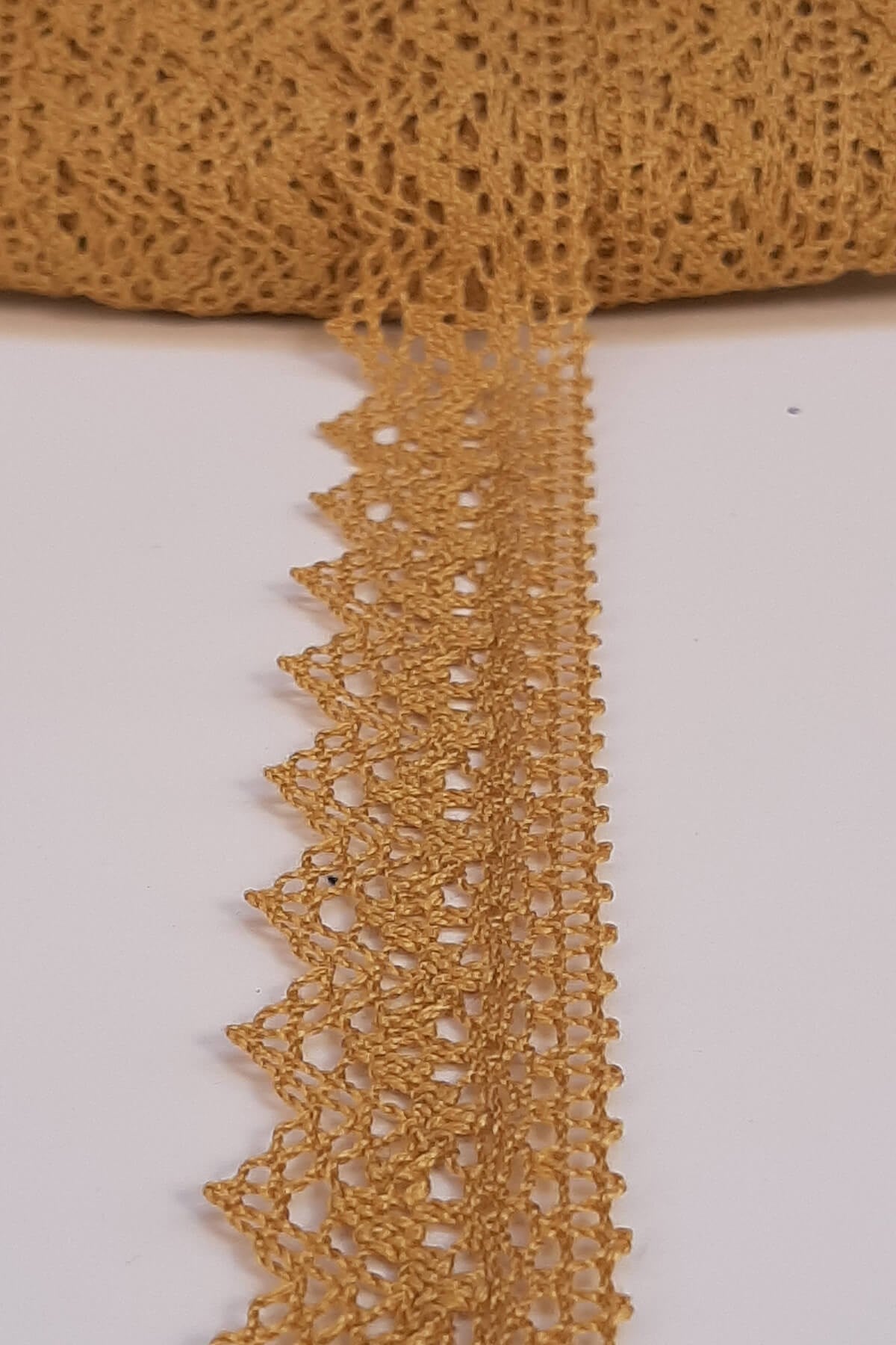 Hardal Sarı Kopanaki Koton Dantel 2,5cm