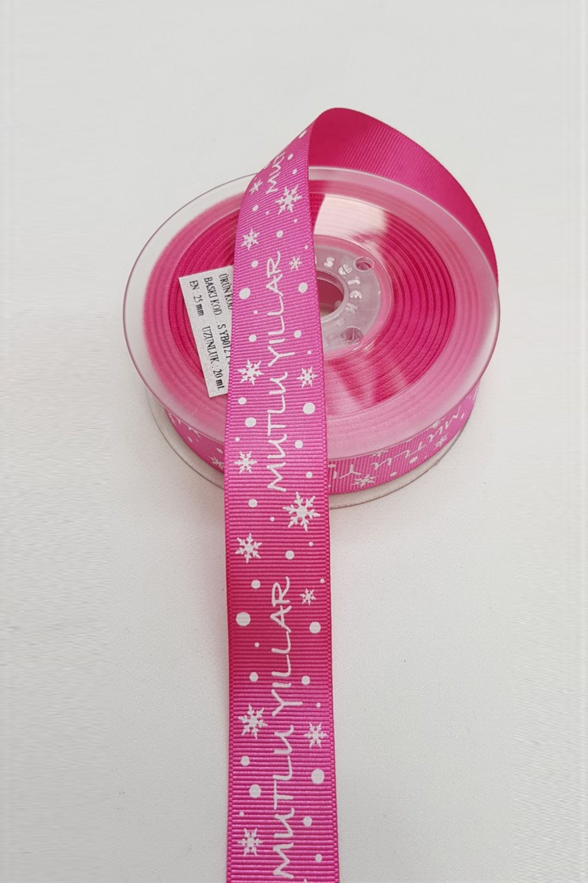 İran Gül Rengi Yılbaşı Grogren Kurdele 2,5 cm