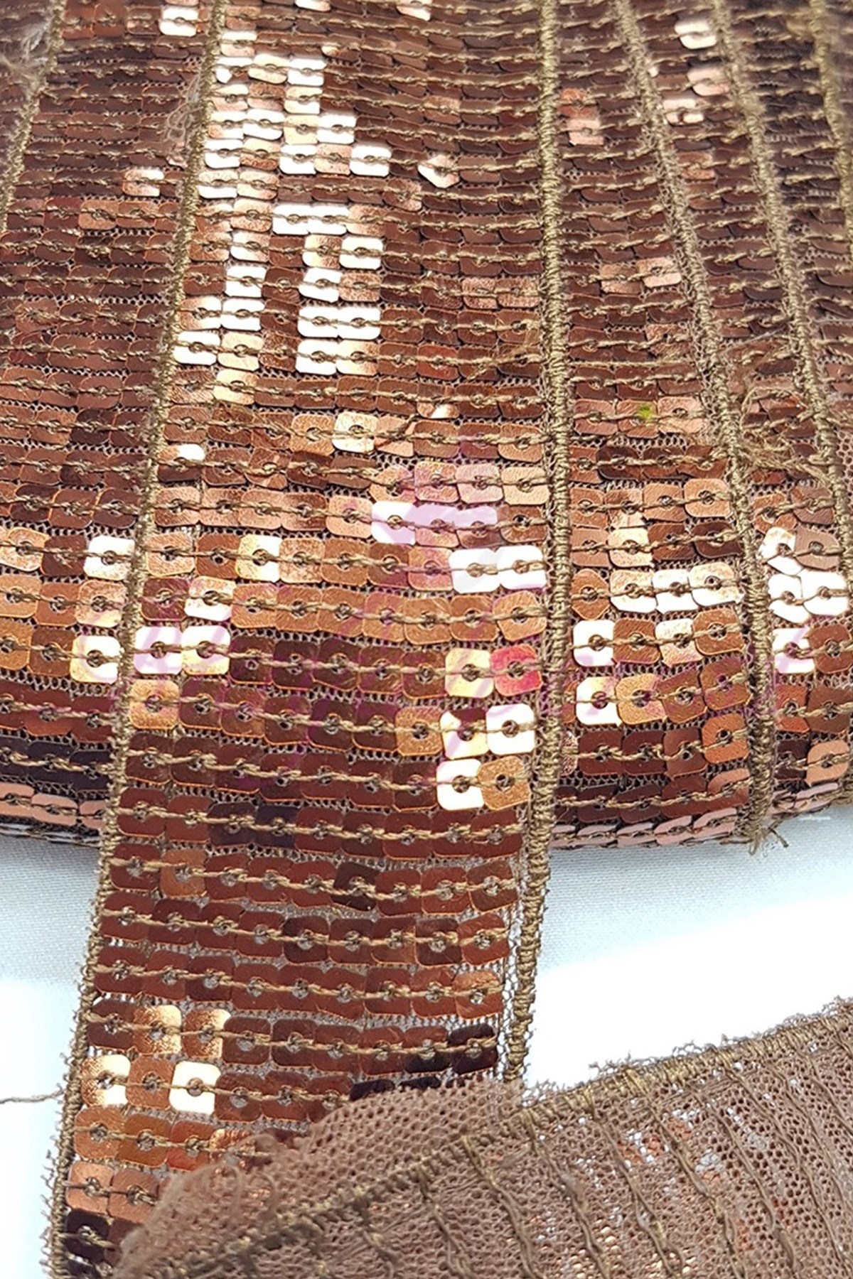 Kahve Rengi Kare Pul Şerit 4 cm
