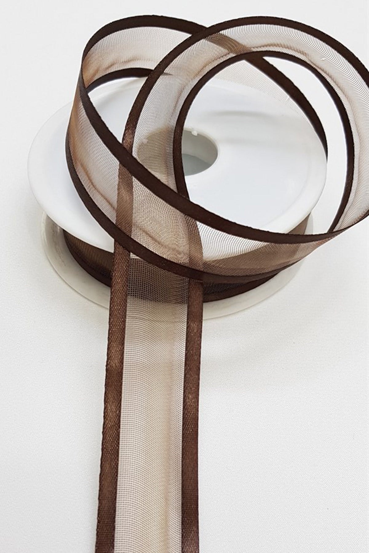 Kahverengi Organze Saten Kurdele 2,5Cm