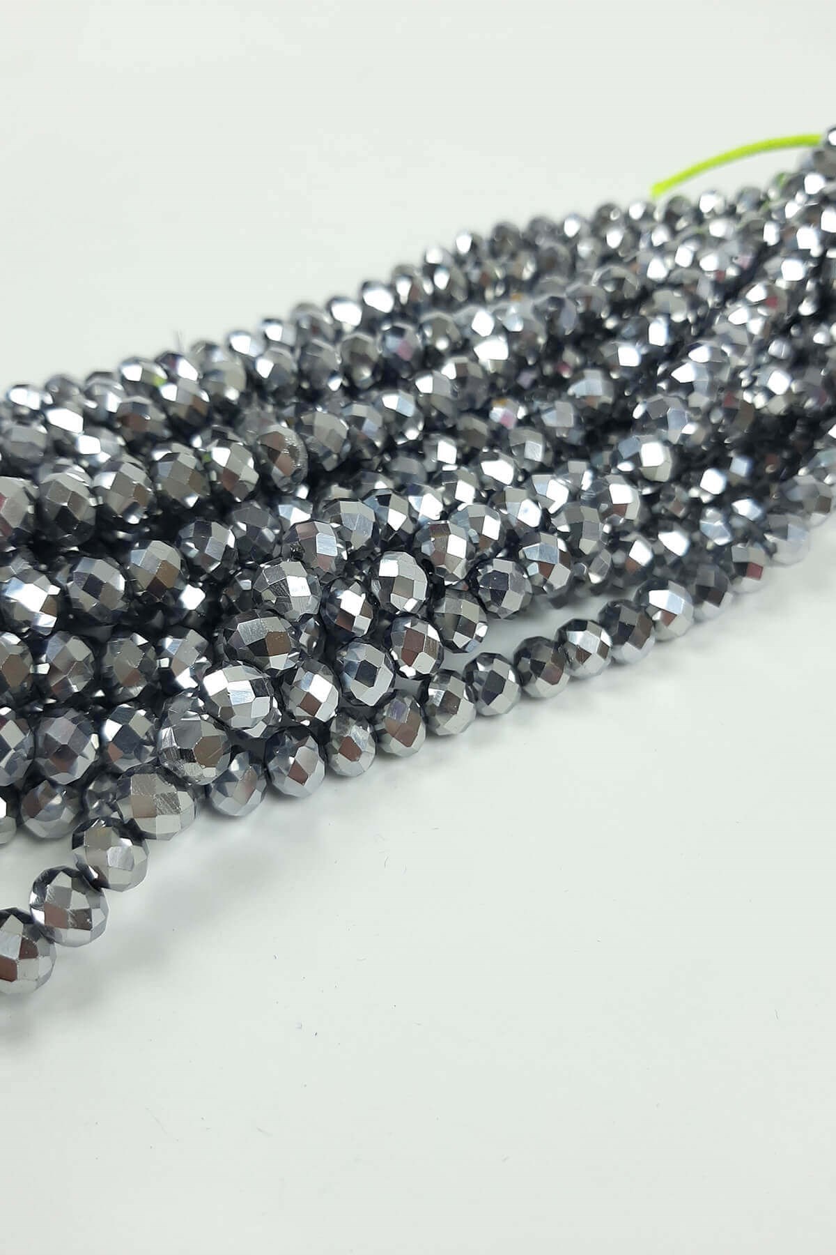 Kaplama Gri  Kristal Boncuk 8 mm