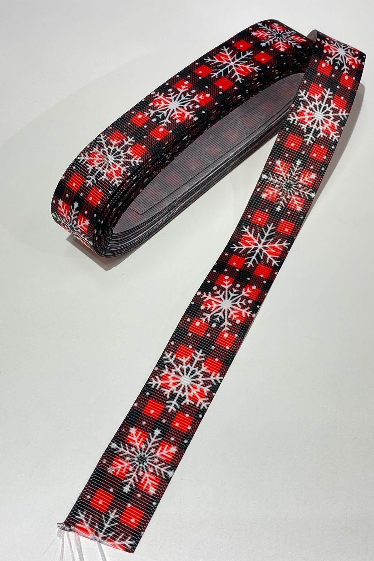 Kırmızı Kartanesi Motif Yılbaşı Kurdelesi 10 mt 2.5 Cm