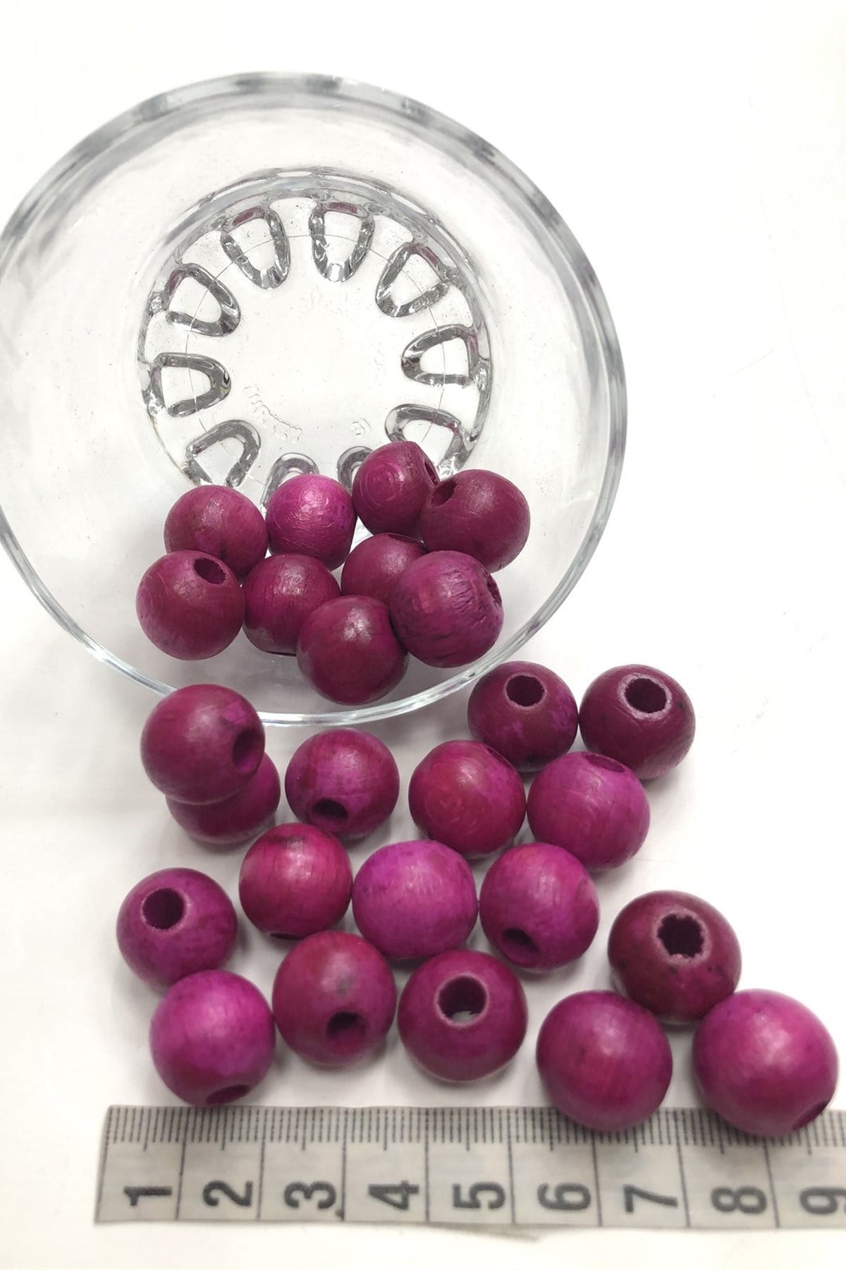 Kırmızı Menekşe Rengi Ahşap Boncuk 25 gr