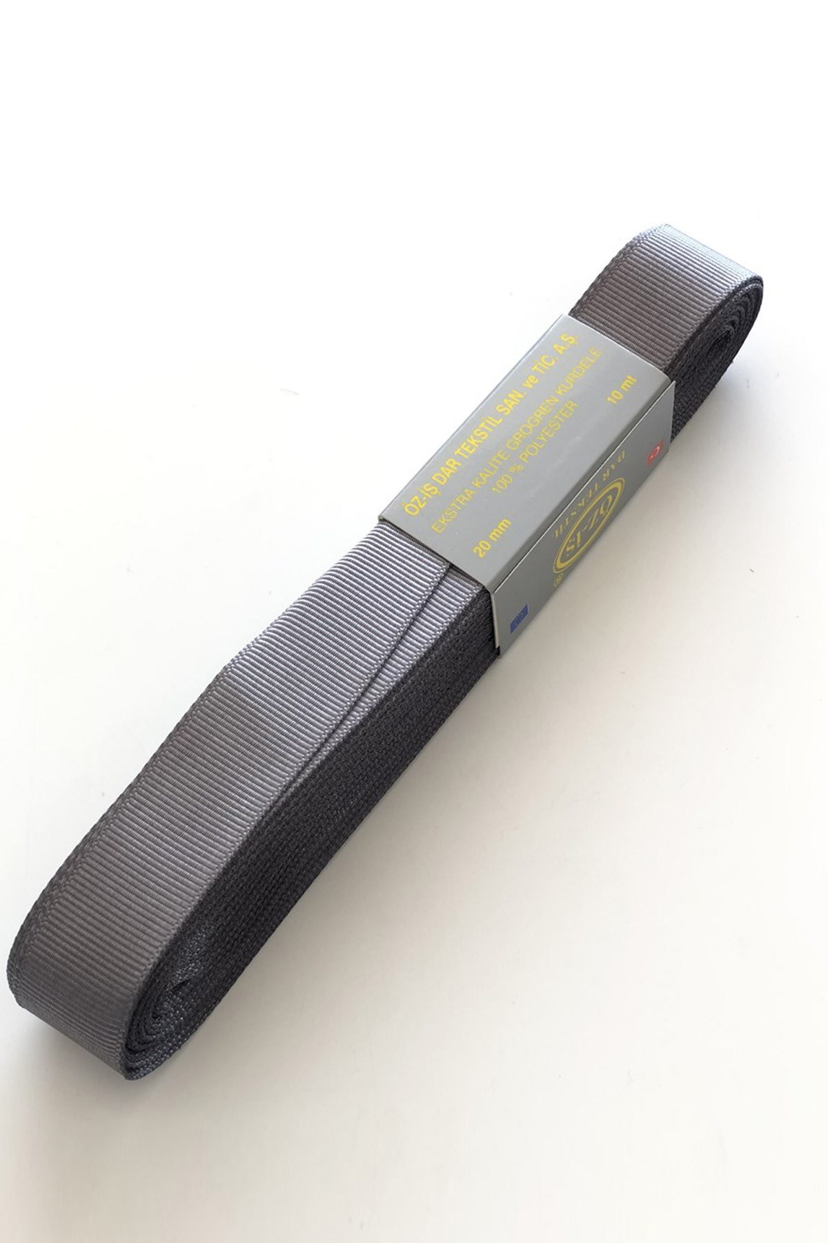 Koyu Gri Grogren Kurdele 2 cm 10 mt
