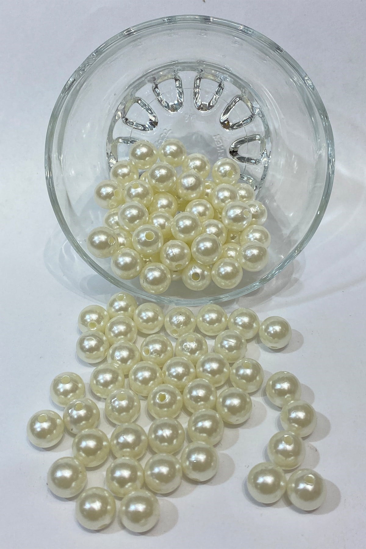 Krem Plastik inci Boncuk 14 mm 50 gr