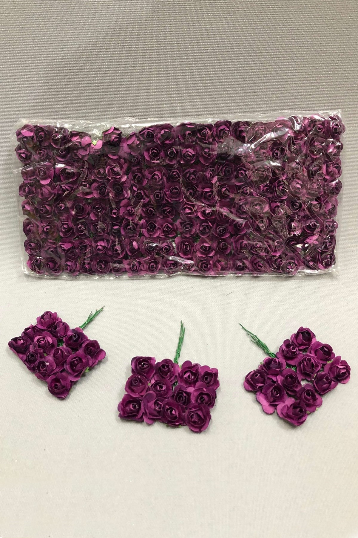 Mürdüm Kağıt Gül Çiçek 1 paket 144 lü 