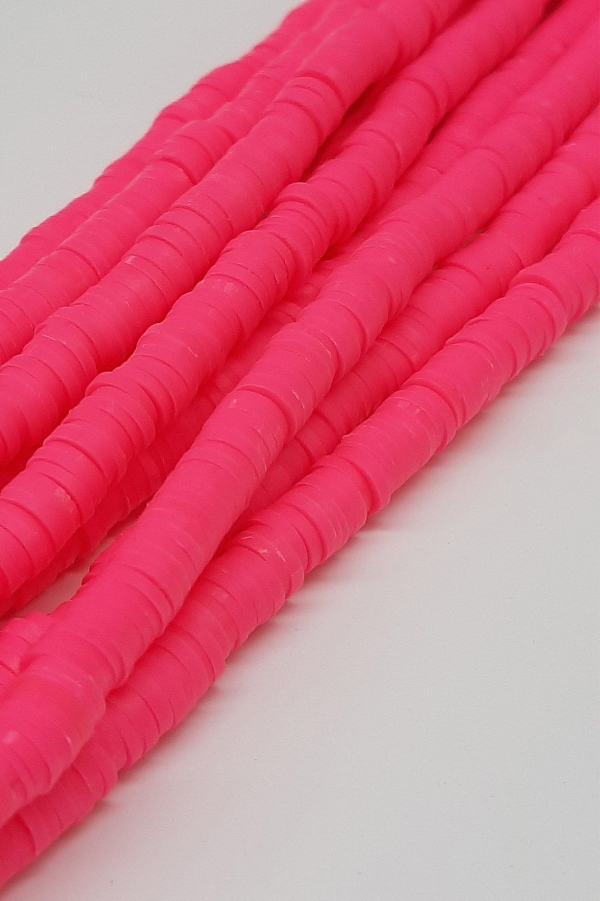 Neon Fuşya Fimo Hamur Boncuk 6Mm