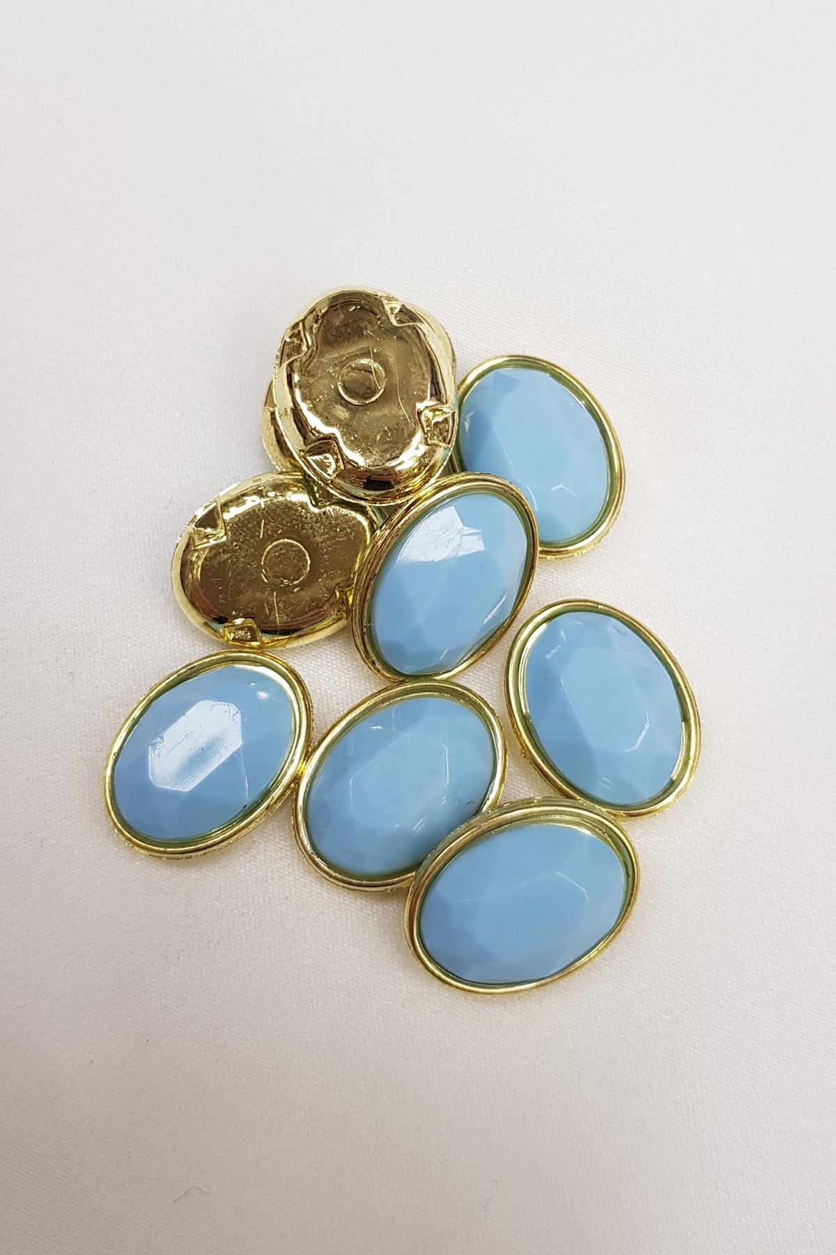 Oval Mavi Kasalı Dikme Taş 1,5-2 cm 10 adet