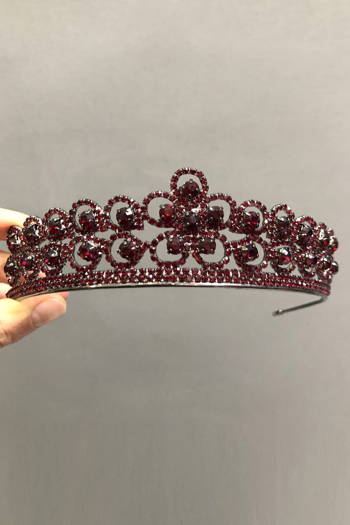 Papatya Desen Bordo Gelin ve Kına Tacı