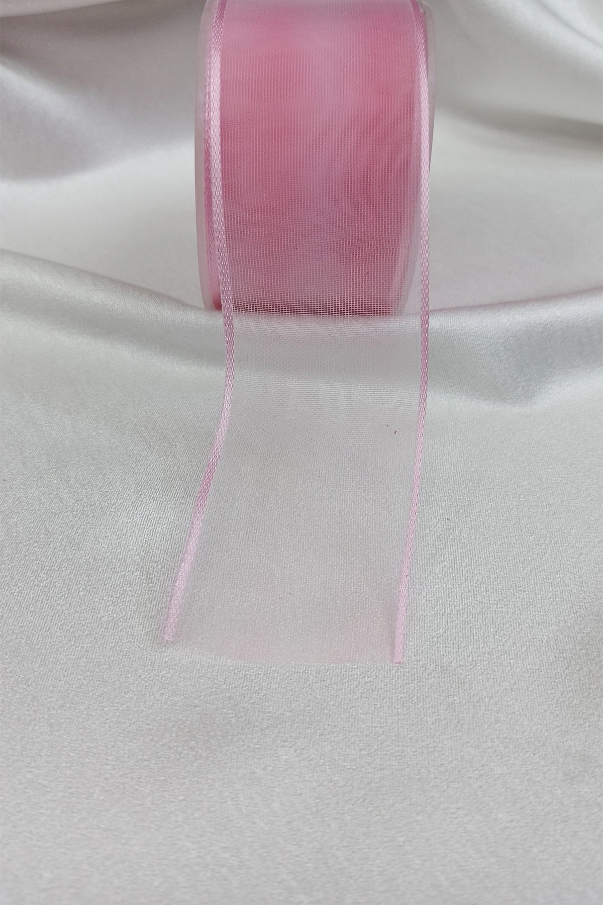 Pembe Çizgili Organze Kurdele