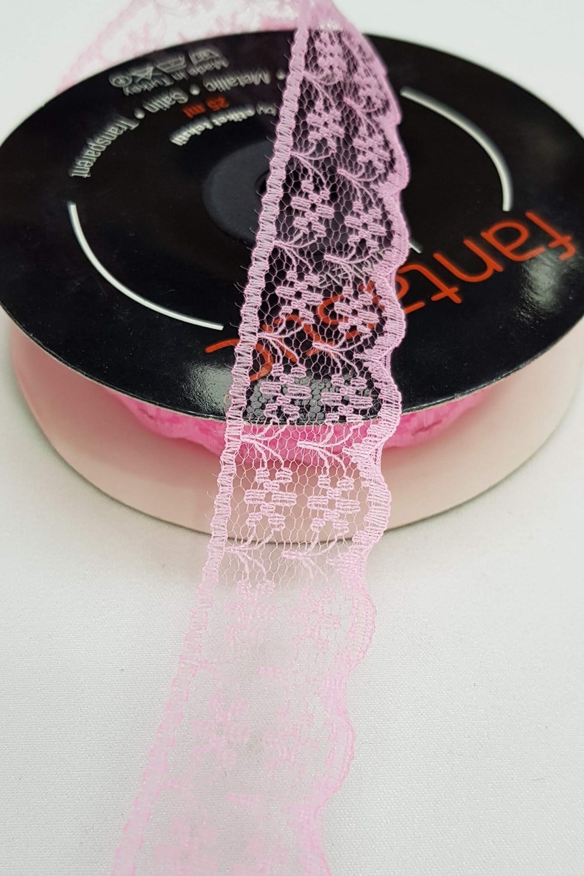 Pembe Dantel Kurdele 2,5 cm