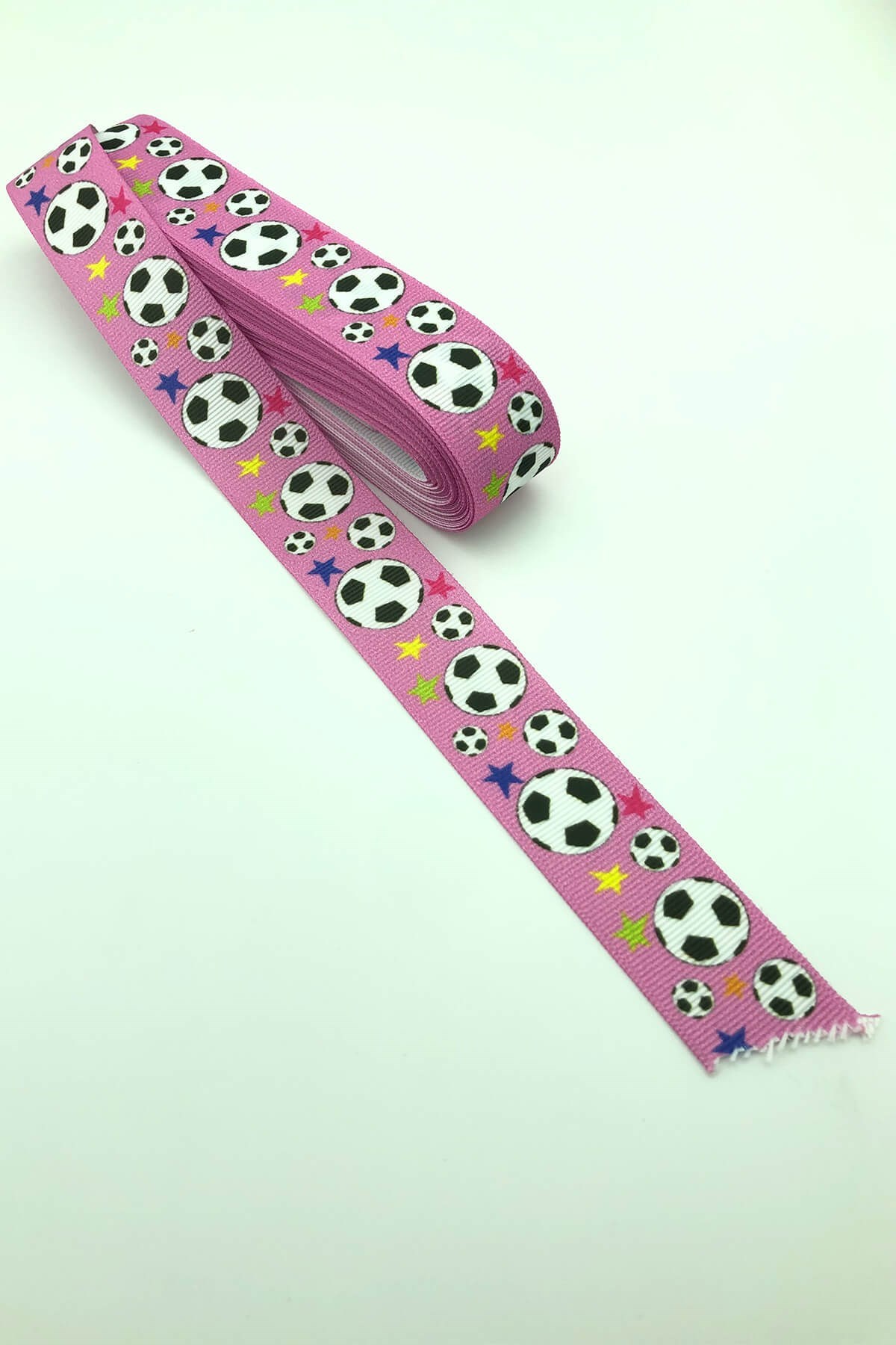 Pembe Futbol Topu Baskılı Grogren Kurdele 10 Mt