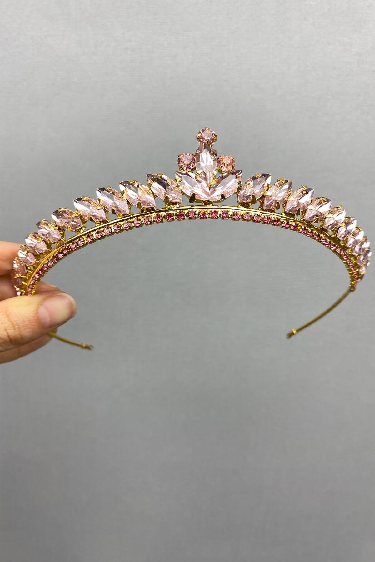 Pembe Gold Ece Model İnce Gelin Kına Tacı