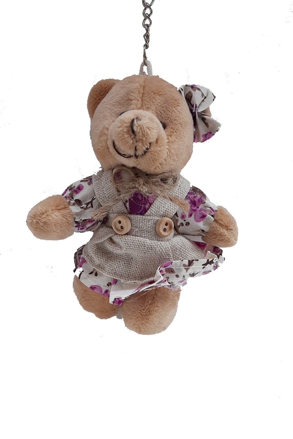 Pembe Kıyafetli Kız Peluş Ayıcık 12 cm