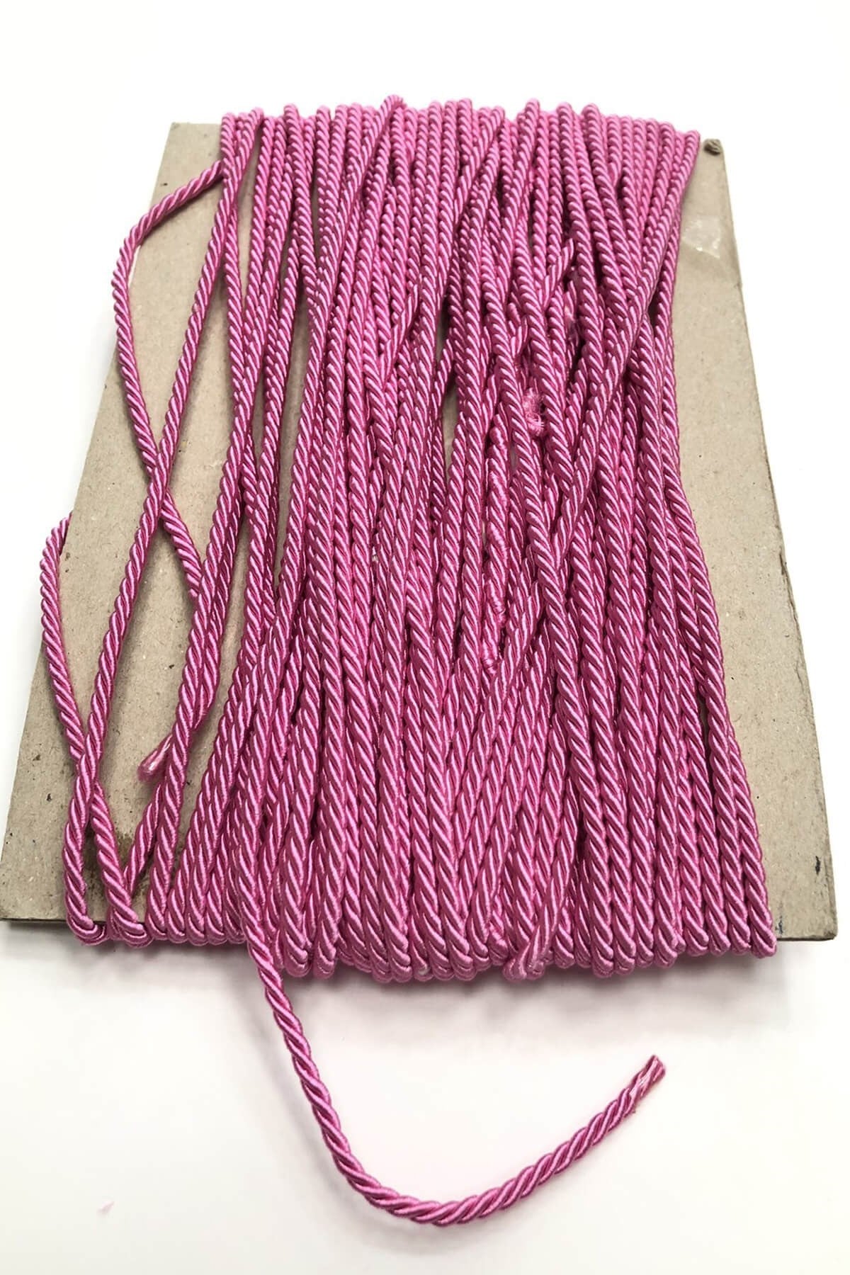 Pembe Kordon İp 3 mm 1 mt