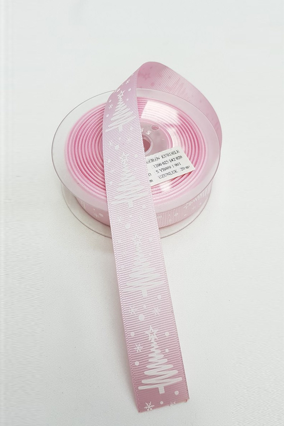 Pembe Yılbaşı Grogren Kurdele 2,5 cm