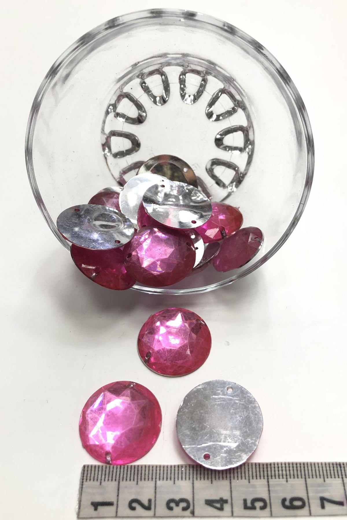 Pembe Yuvarlak Plastik Dikme Taş 10 adet