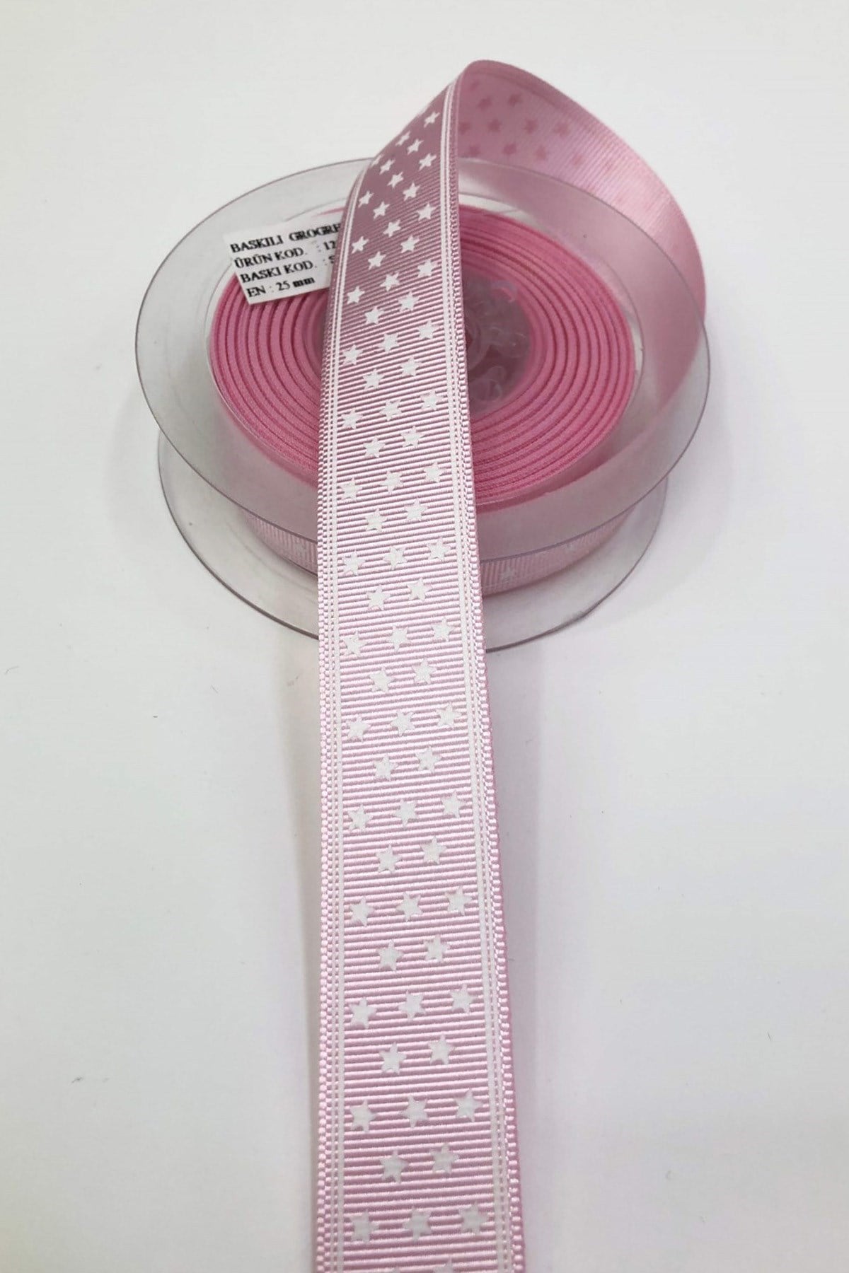 Pembeli Yıldız Baskılı Grogren Kurdele 2,5Cm