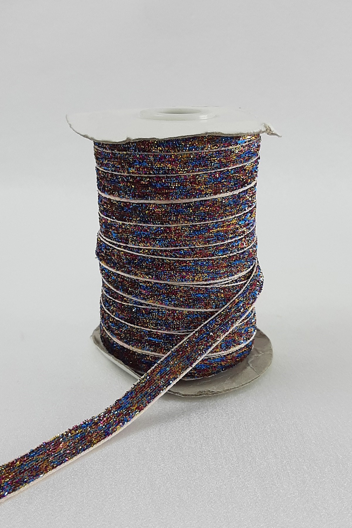 Rengarenk Simli Kadife Kurdele 1 cm