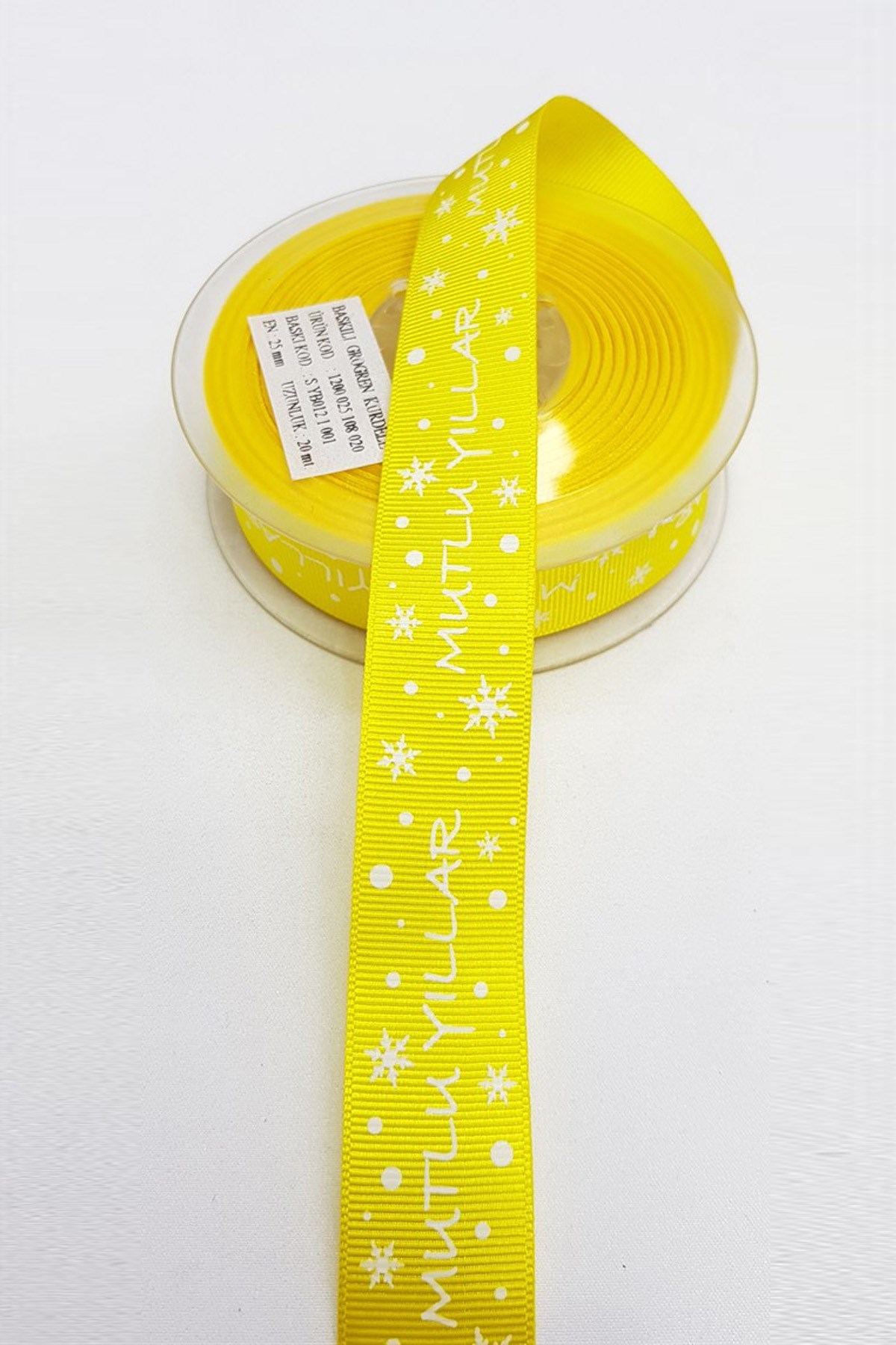 Sarı Yılbaşı Grogren Kurdele 2,5 cm