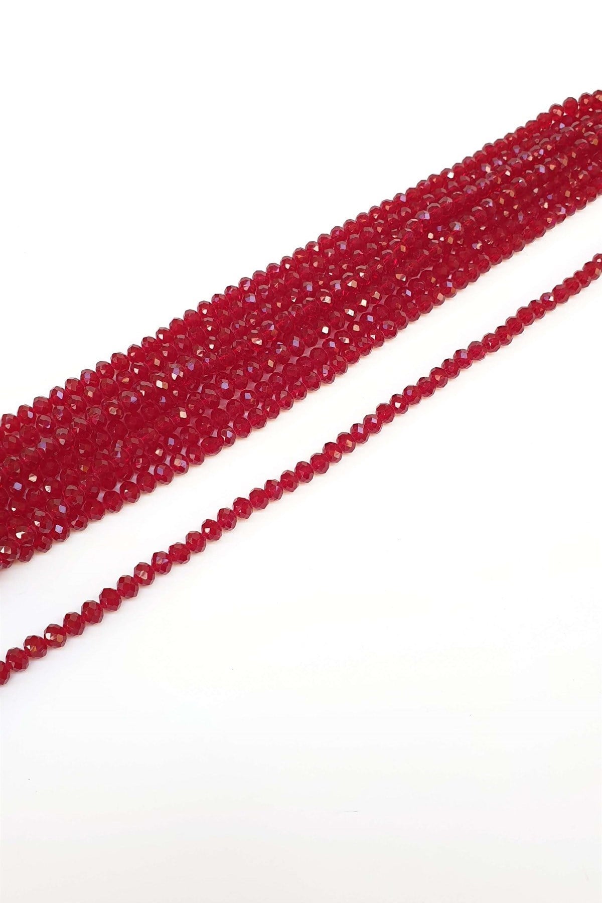 Şeffaf Bordo Kristal Boncuk 8 mm