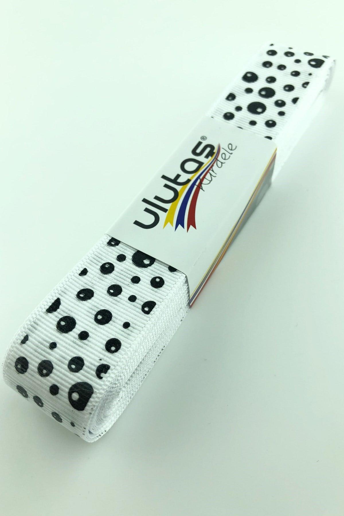 Siyah Puanlı Baskı Grogren Kurdele 2,5 cm