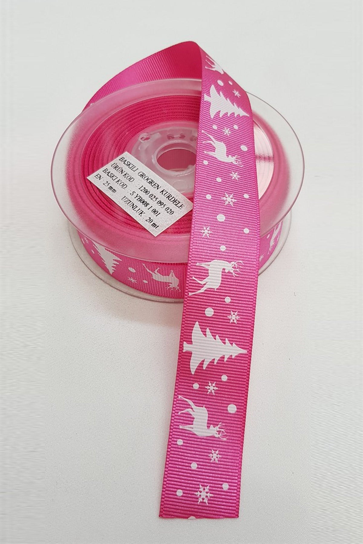 Ultra Pembe Yılbaşı Grogren Kurdele 2,5 cm