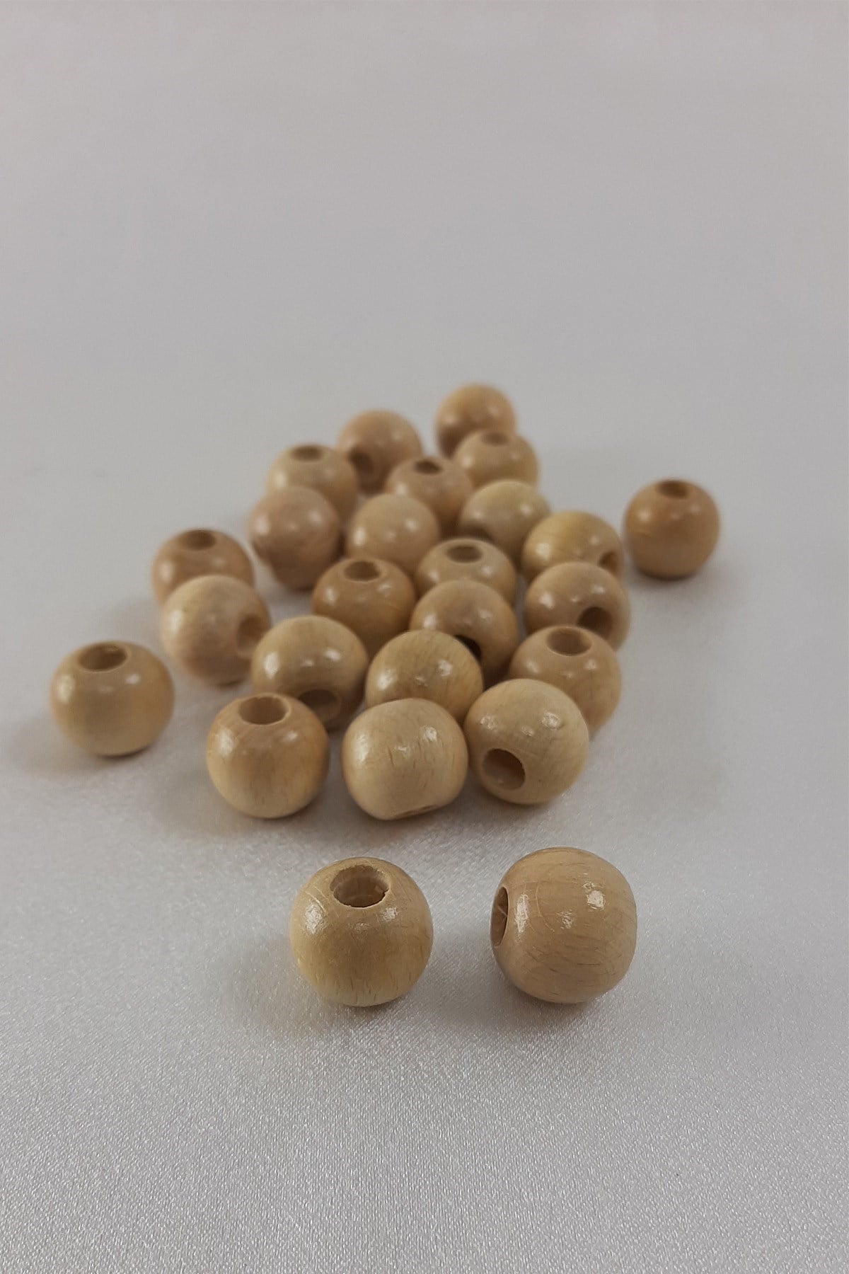 Vernikli Doğal Ahşap Boncuk 15mm