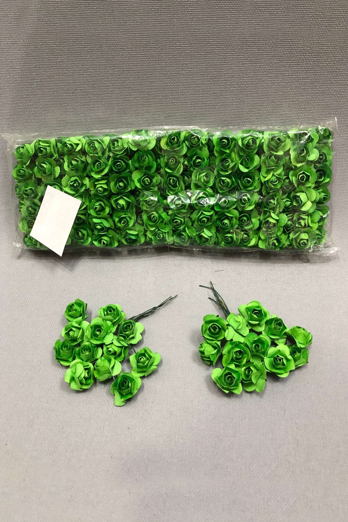 Yeşil  Kağıt Gül Çiçek 1 paket 144 lü 