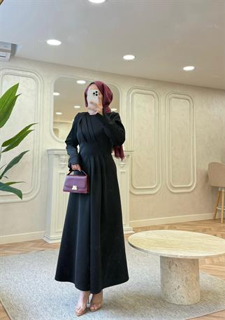 ELBSE-03H&R ButikBear Scuba Elbise Siyah