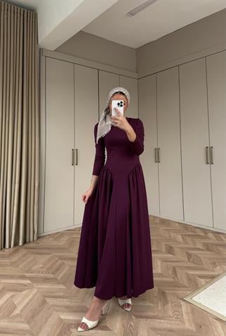 ELBSE-01H&R ButikDila Elbise Bordo