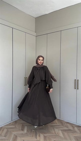 HR-0512H&R ButikHew - Molis Elbise Kahve