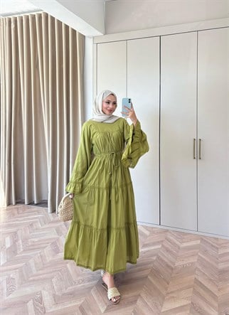 HR-1500H&R ButikMarli Elbise Yeşil