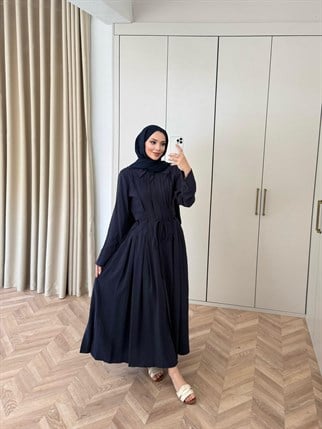 HR-0863H&R ButikMoi- Leisa Elbise Lacivert