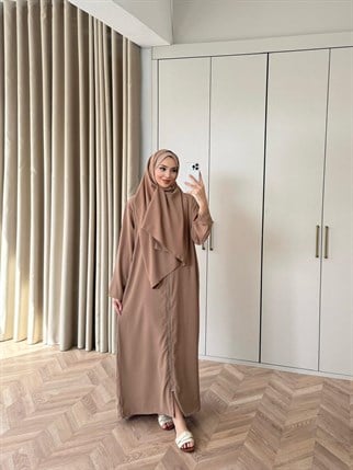 HR-0360H&R ButikNamaz Elbisesi Kahve