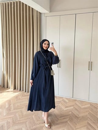 HR-0408H&R ButikTB-Eqşi Modal Elbise Lacivert