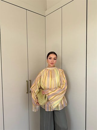HR-1488H&R Butik0011- Arlina Gömlek Sarı