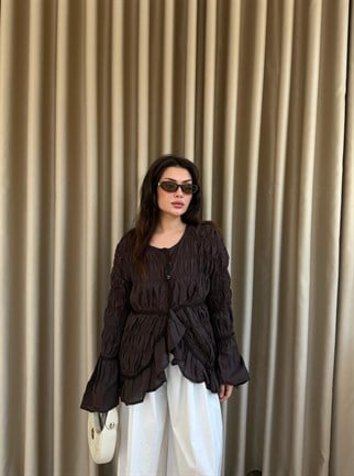 HR-1376H&R ButikMsn- Vual Eşa Gömlek Acı Kahve