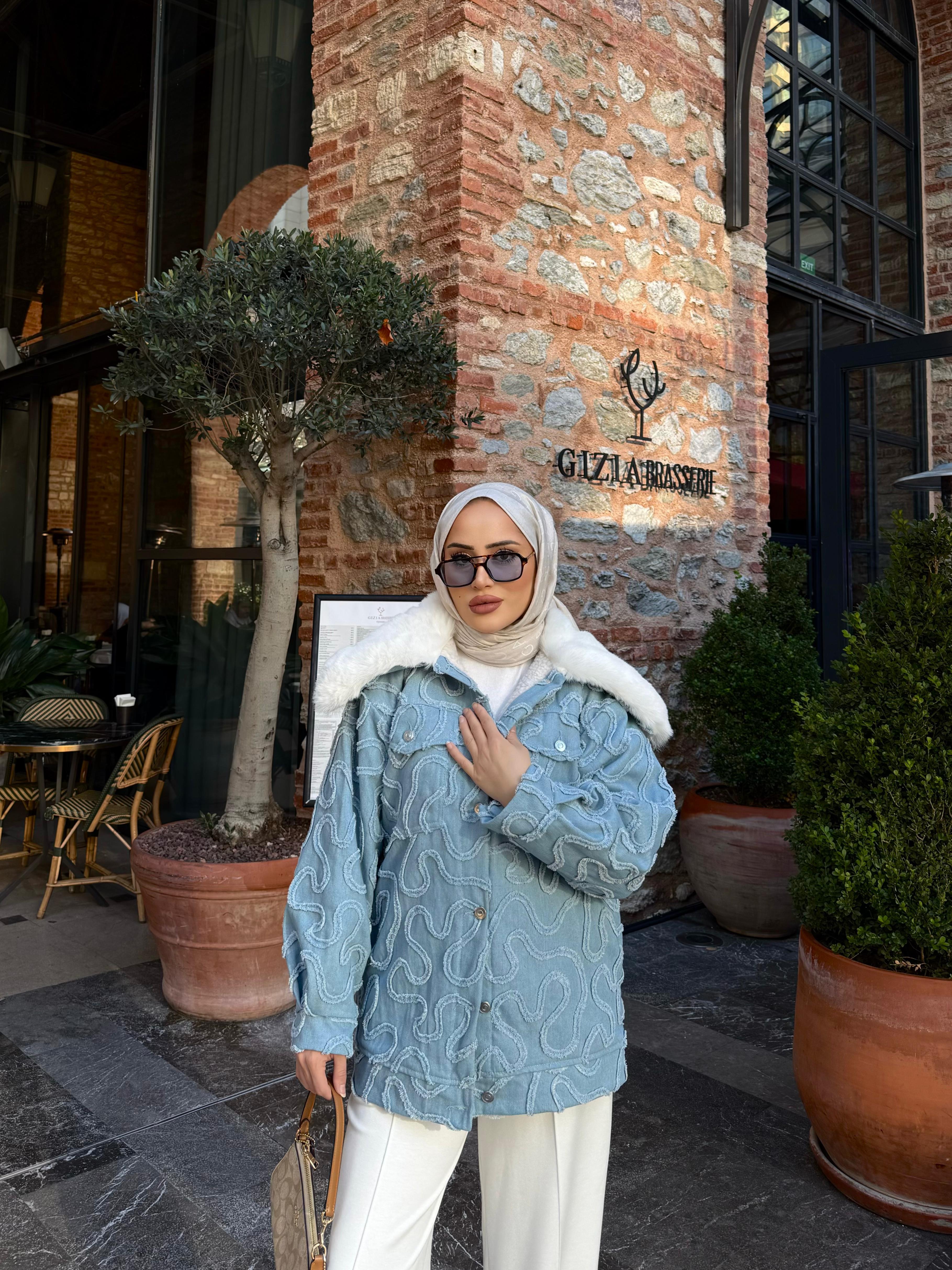 Ceket-186H&R ButikCoac Kot Ceket Bebe Mavi