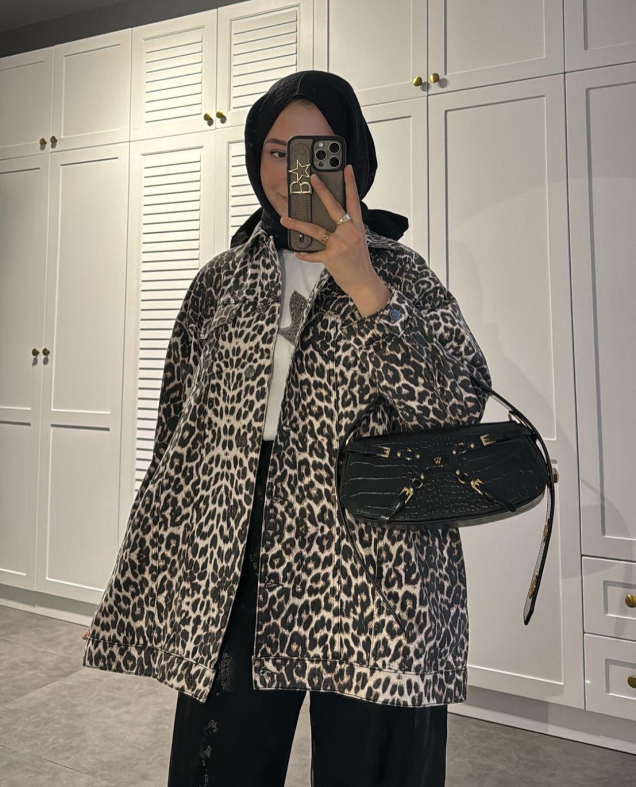 Ceket-169H&R ButikGabardin Leopar Ceket