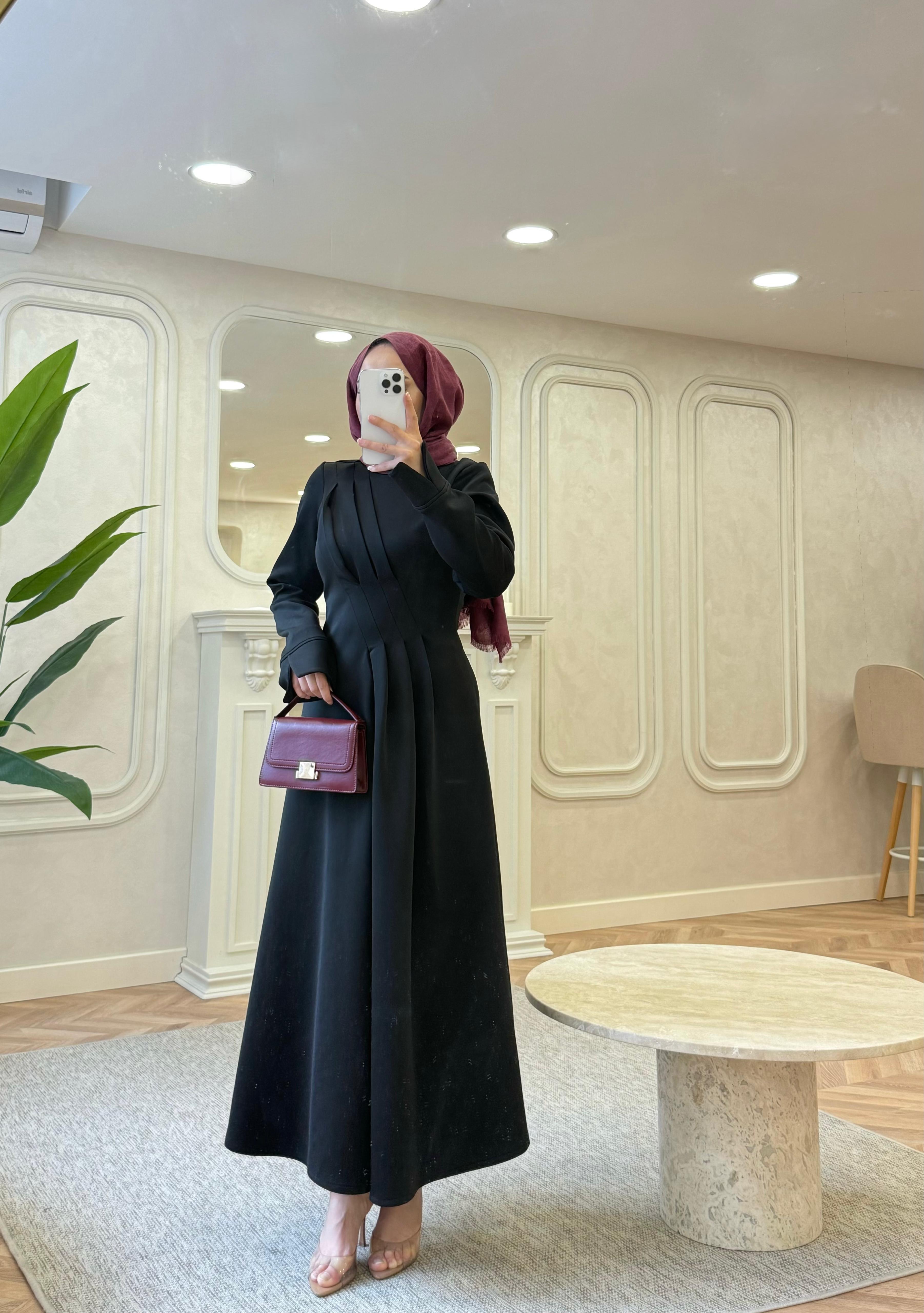 ELBSE-03H&R ButikBear Scuba Elbise Siyah