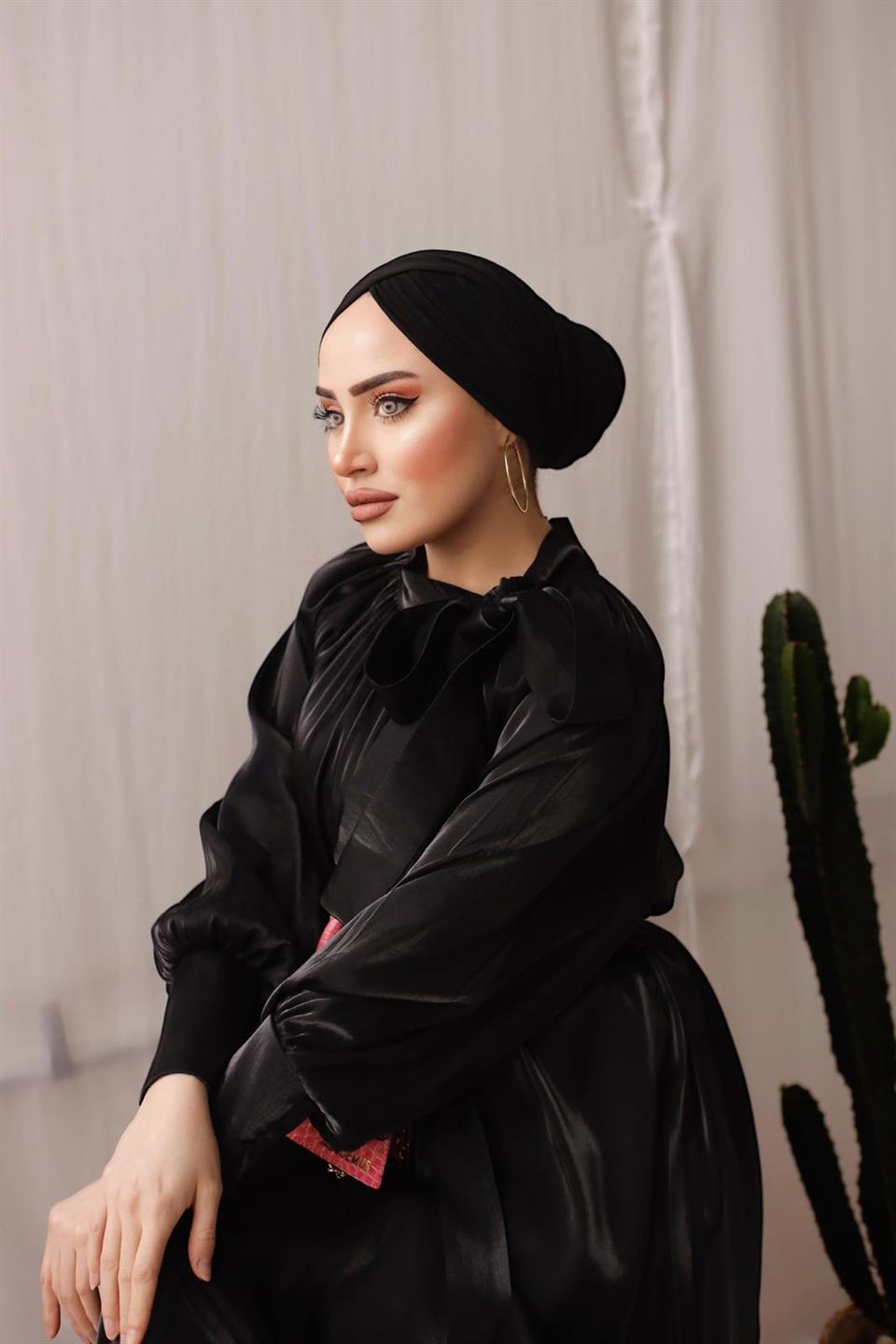 H&R Butik | Saten Fiyonk Elbise Siyah