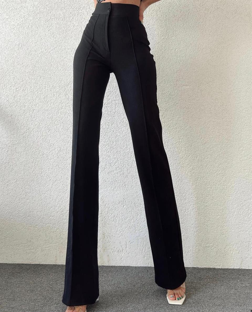 H&R Butik | Yarım İspanyol Likralı Pantolon Siyah