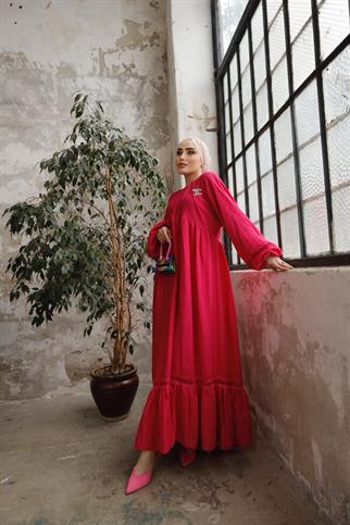 H&R Butik | Yarasa Kollu Elbise Fushya